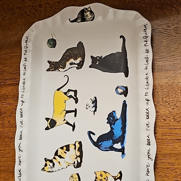 2004 Cardew Design "Cat Tea" Porcelain Serving Tray 11.5"x6.5" - Picture 3 of 6